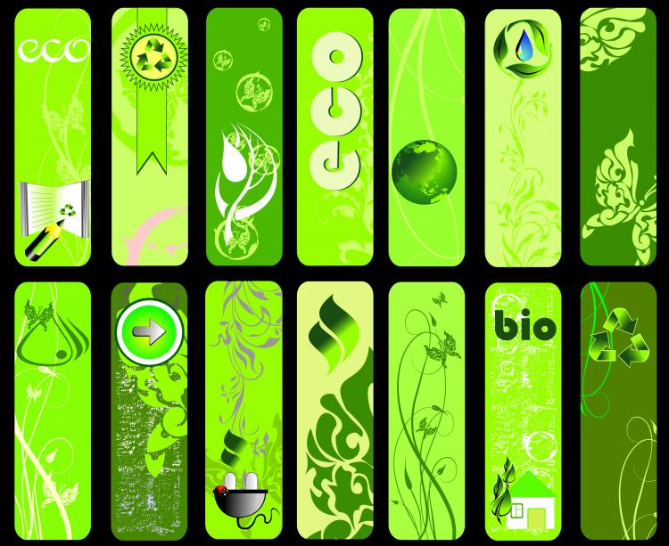 free vector Beautiful green living banner vector series